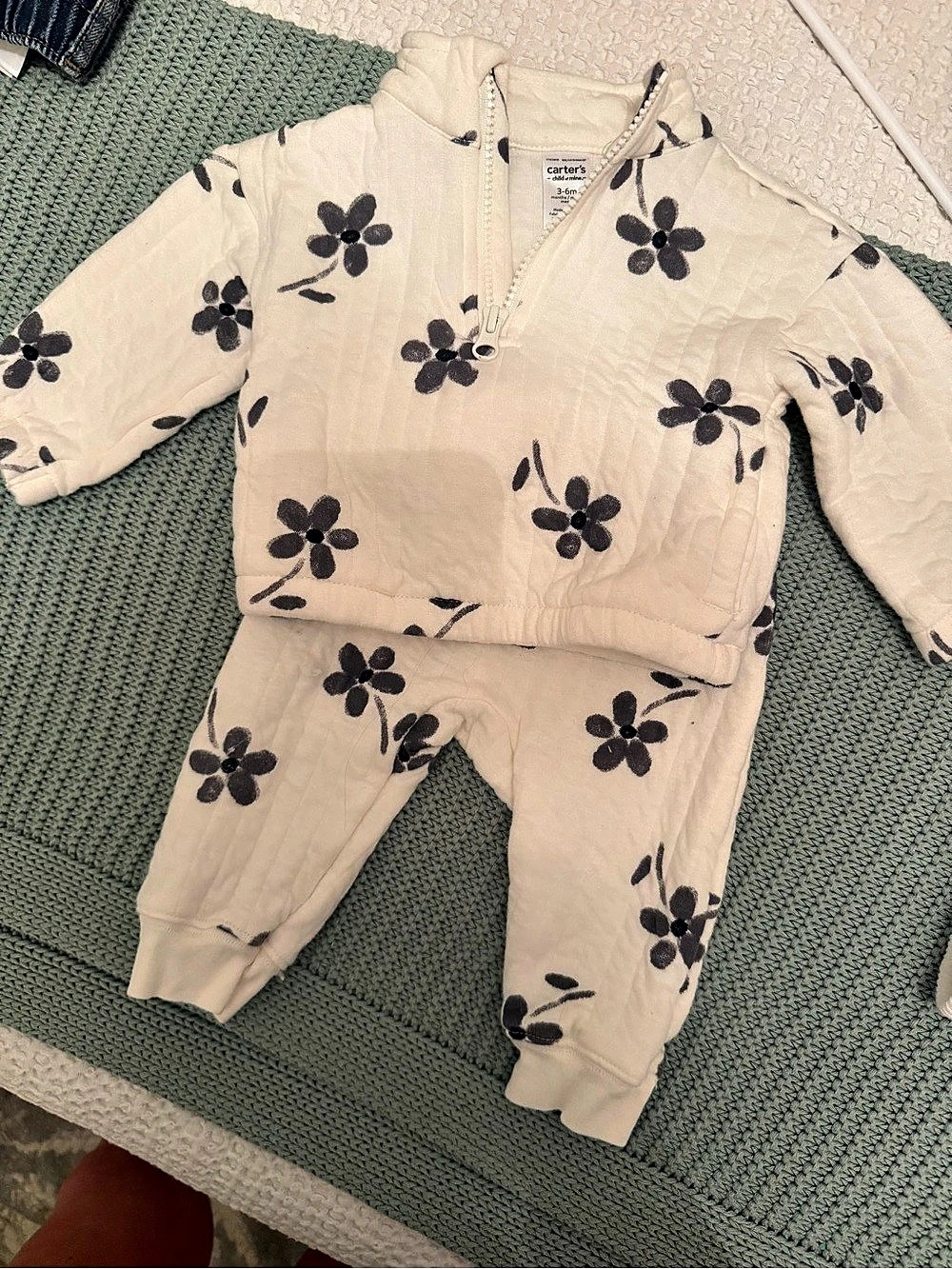 Carter's Floral Baby Footie Size 3-6M Like New